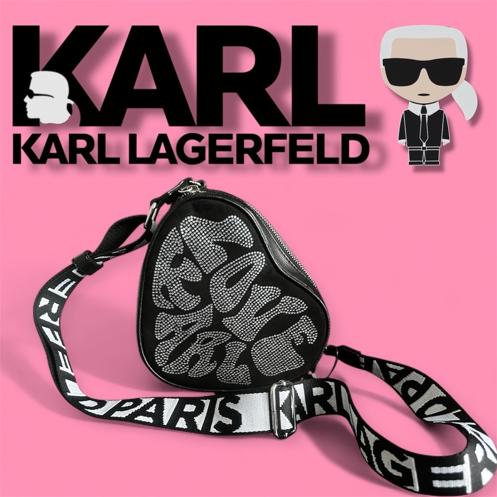 NWOT Karl Lagerfeld Black Heart 🖤 shape Handbag